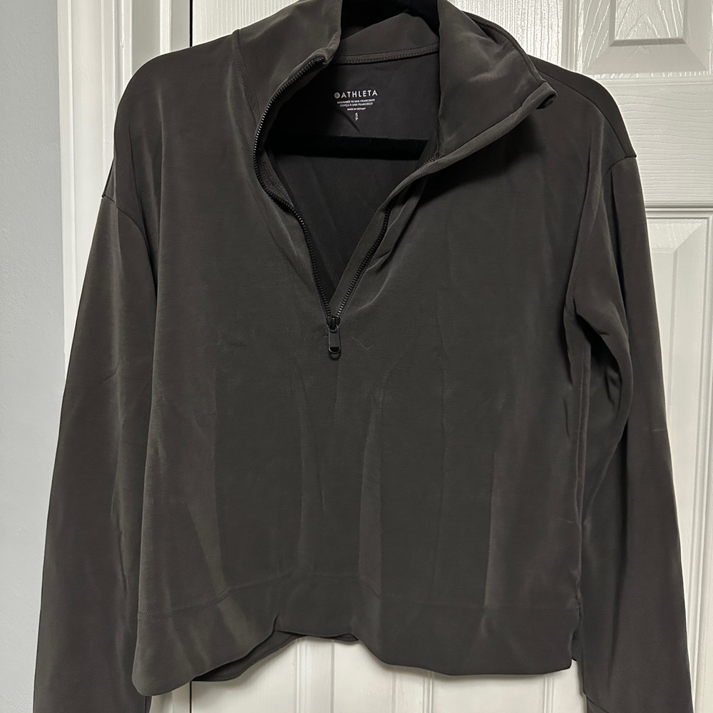 Athleta Brown Half-Zip Pullover small
